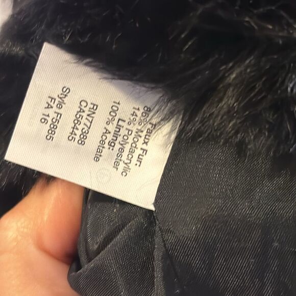 Madewell black faux fur vest hook closure size XS - Picture 11 of 11